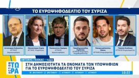 ΣΥΡΙΖΑ: Στη δημοσιότητα τα ονόματα των υποψηφίων για το ευρωψηφοδέλτιο